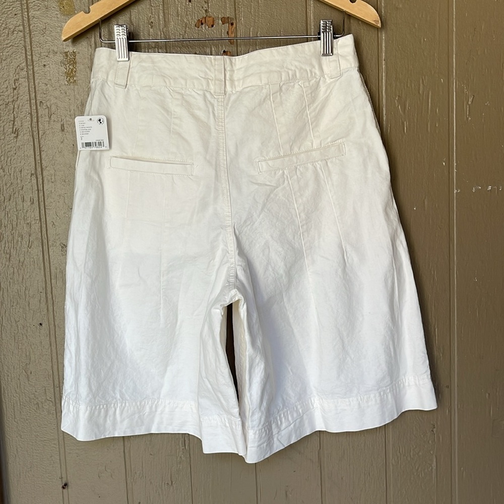 Free People high street Pleated  wide leg Shorts in optic white - Picture 3 of 10